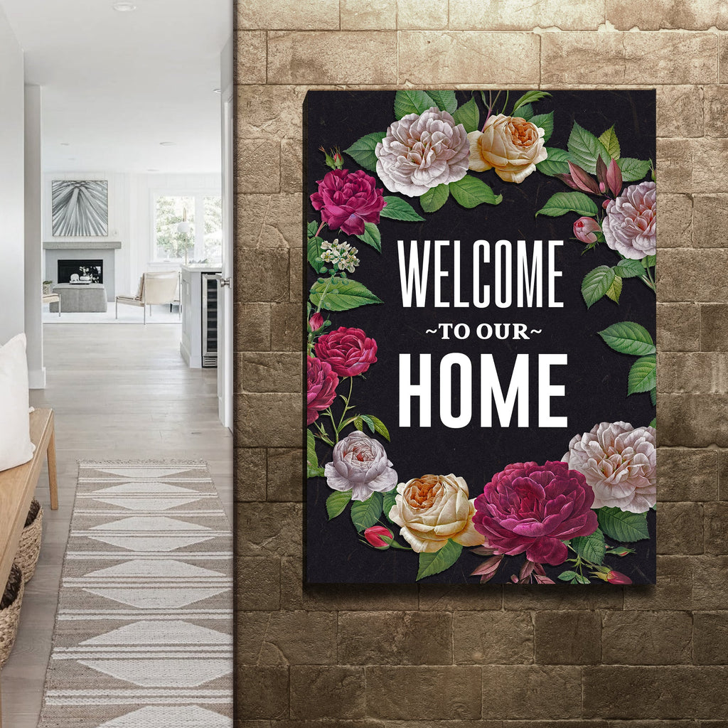 Welcome To Our Home Floral Entryway Sign