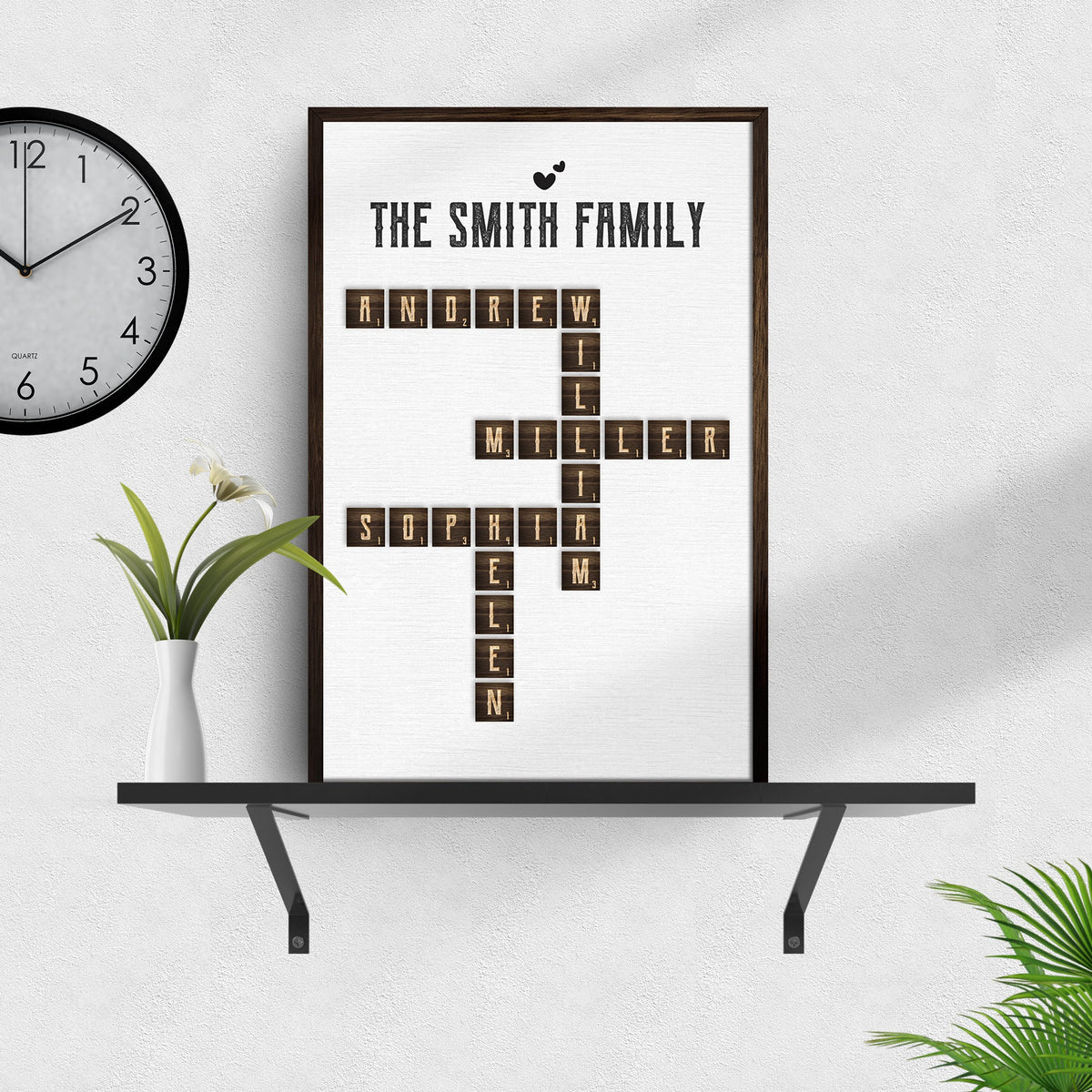 Scrabble Family Name Sign
