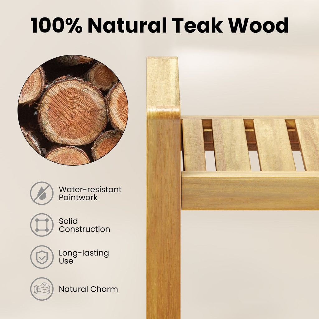 Teak Wood Shower Bench for Inside Shower Shaving Legs