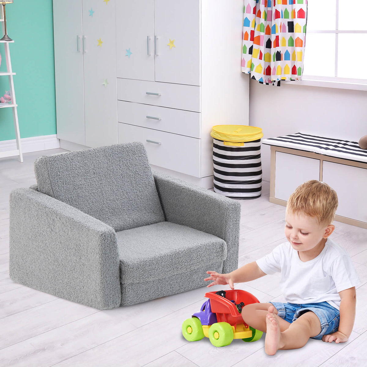 2-in-1 Children’s Convertible Sofa to Lounger-L