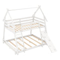 Twin Over Queen Bunk Bed Wooden Kids Bed with Climbing Nets and Ramp