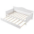 Twin Size Daybed with Trundle and Slats Support on Wheels