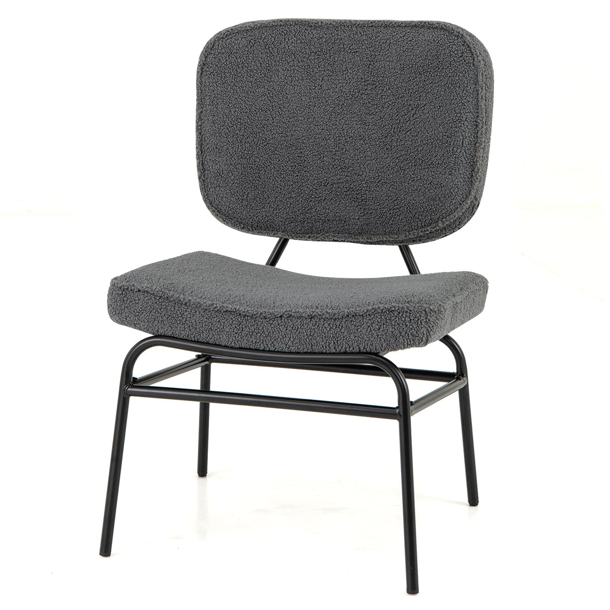Upholstered Accent Chair Sherpa Reading Chair with Sponge Padding