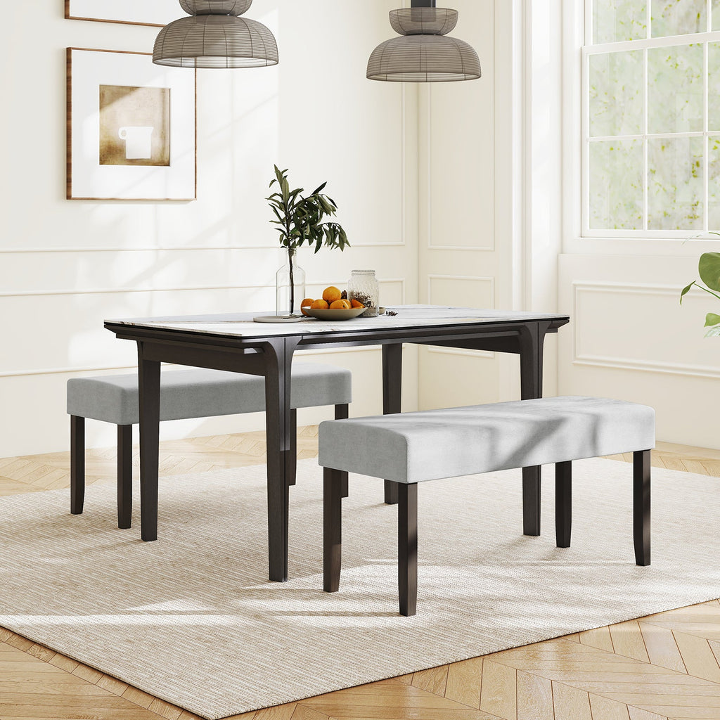 Upholstered Entryway Bench for End of Bed with Padded Seat-Gray