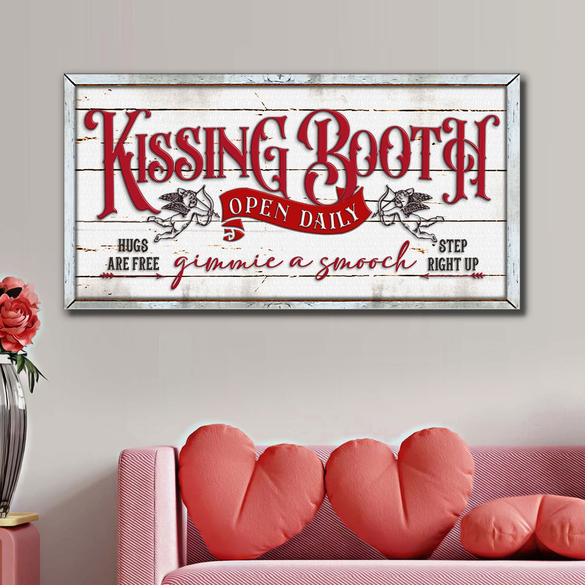 Vintage Rustic Kissing Booth Sign