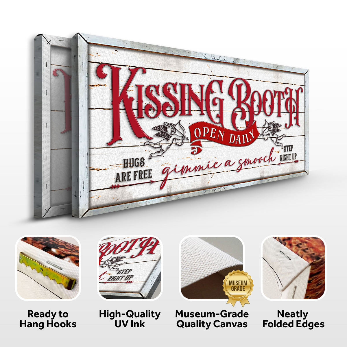 Vintage Rustic Kissing Booth Sign