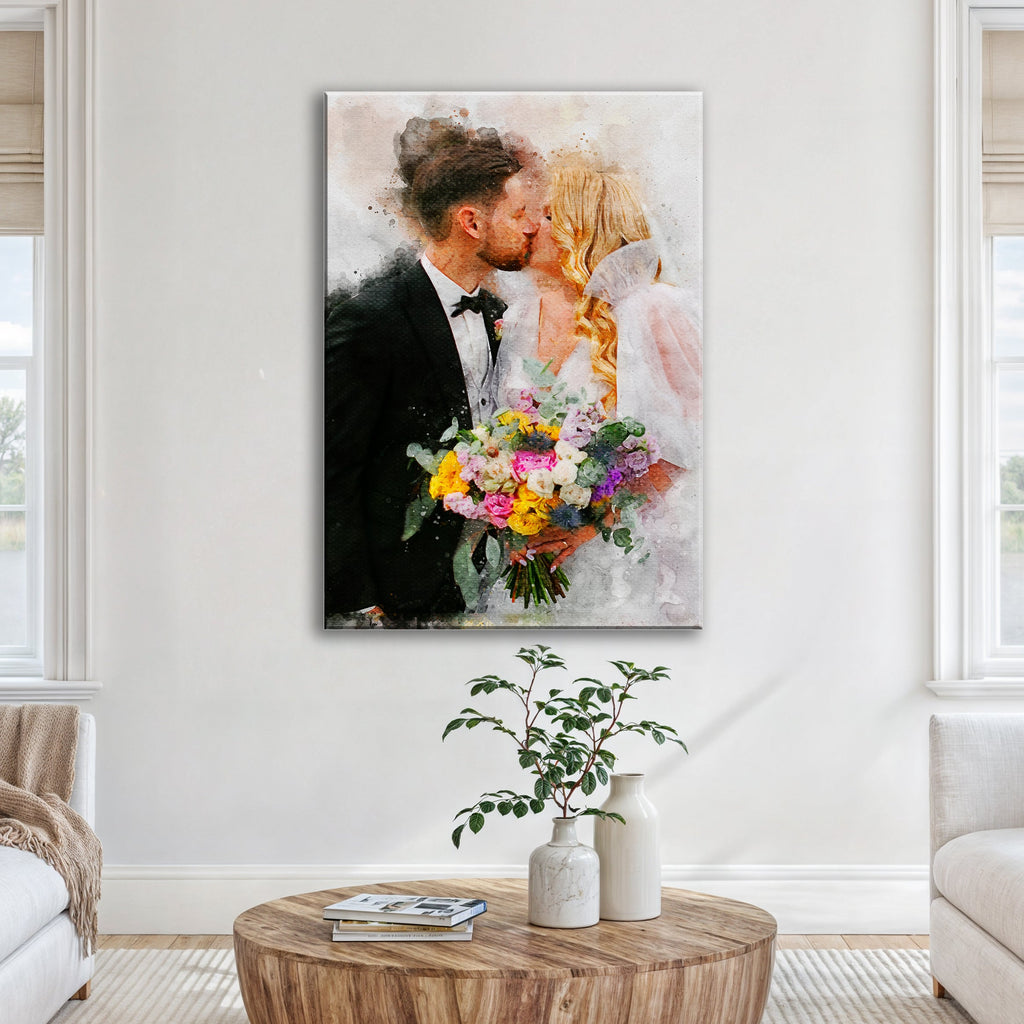 Custom Wedding Watercolor Portrait