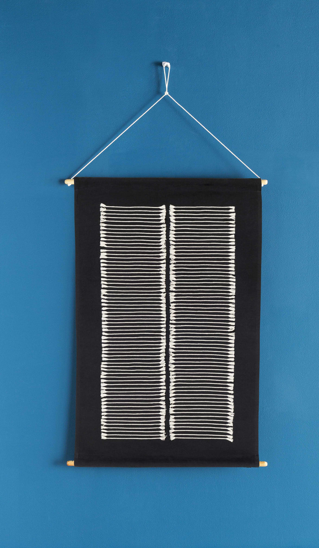 Queen Navy Fringed Wall Hanging