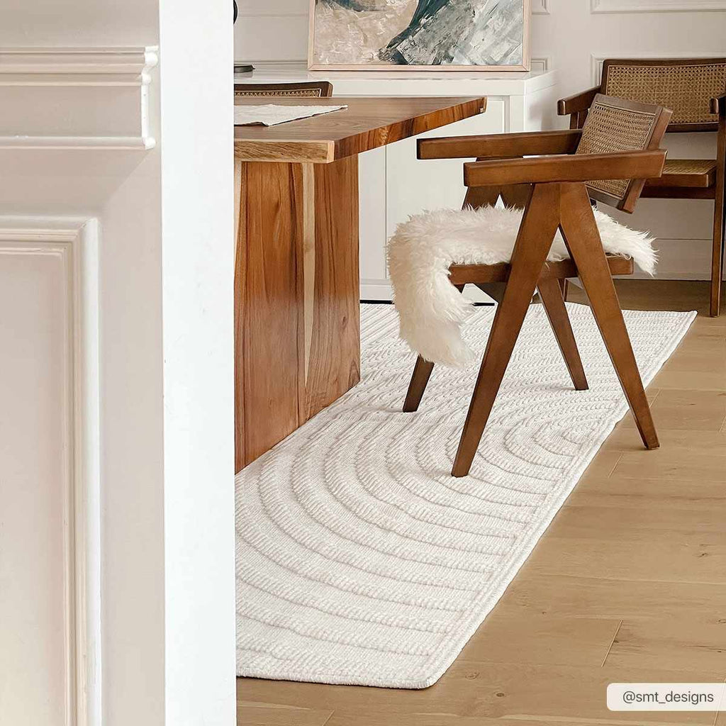 Deron White Washable 3D Rug