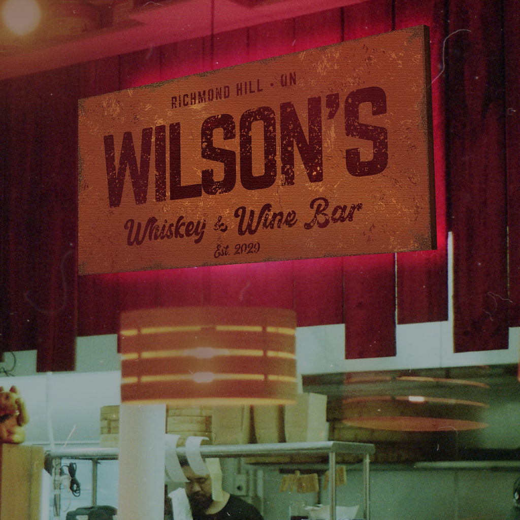 Whiskey And Wine Bar Sign II
