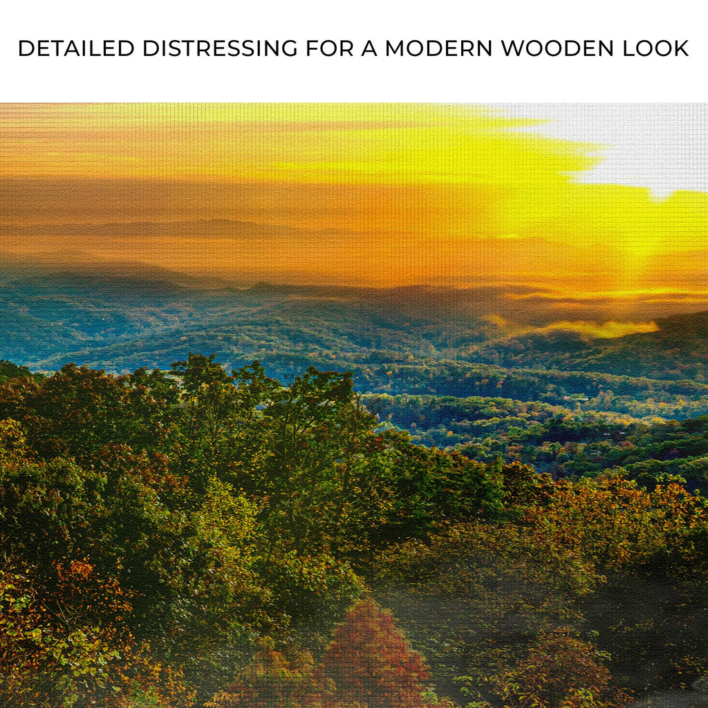Foggy Mountain At Sunrise Canvas Wall Art