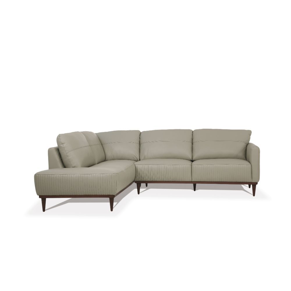 Tampa - 33" Sectional Sofa - Airy Green Leather