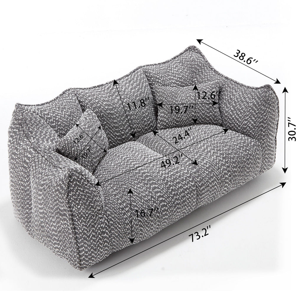 Comfortable Dual Beanbag Chair With High Resilience Foam Core For 2 People