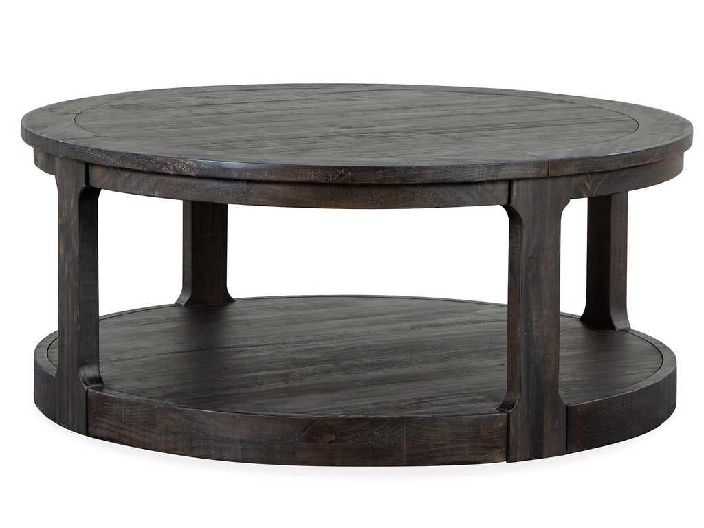 Boswell - Round Cocktail Table (With Casters) - Peppercorn