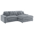 Blaine Upholstered Reversible Chaise Sectional Sofa Fog