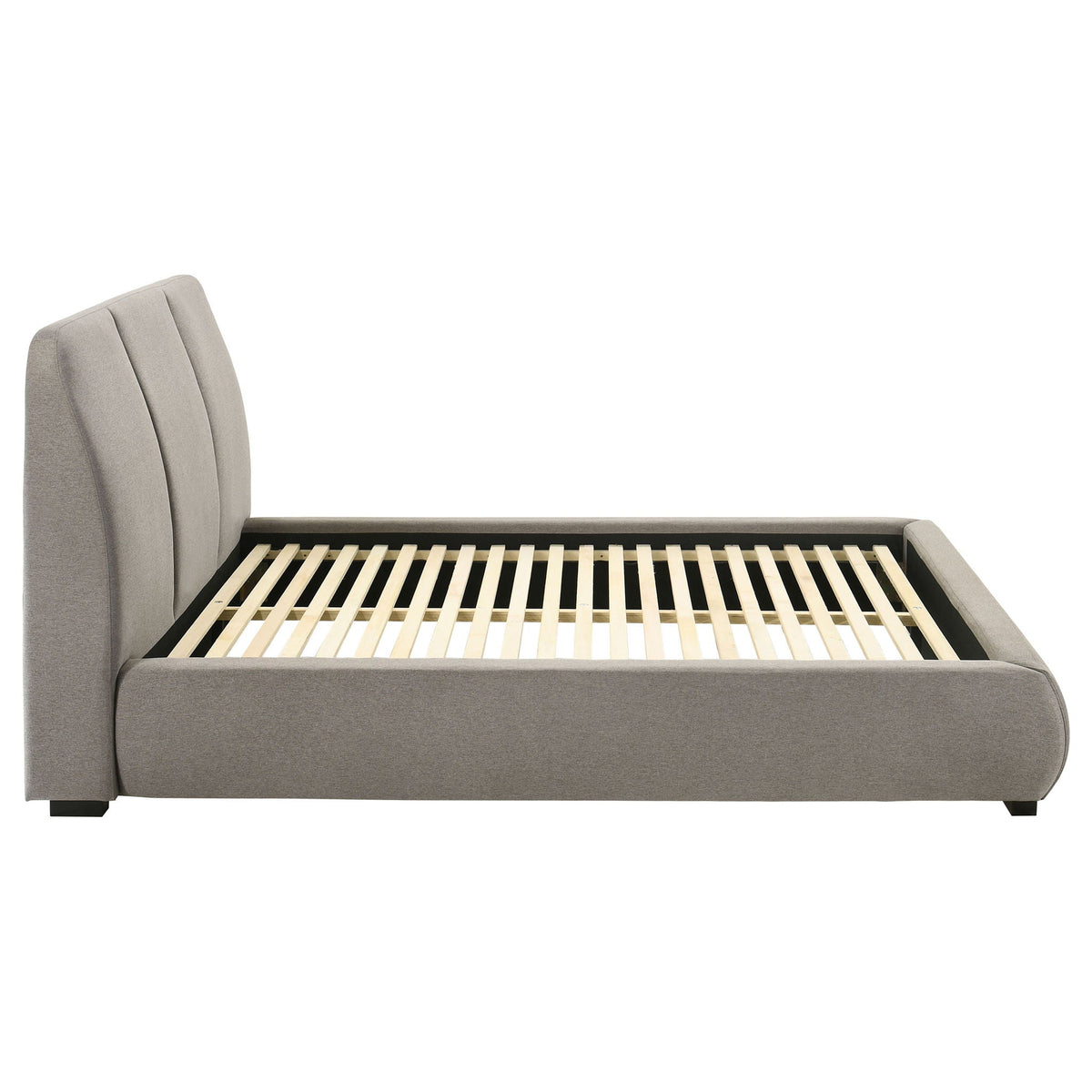 Mokena 46-inch Upholstered Queen Platform Bed Taupe
