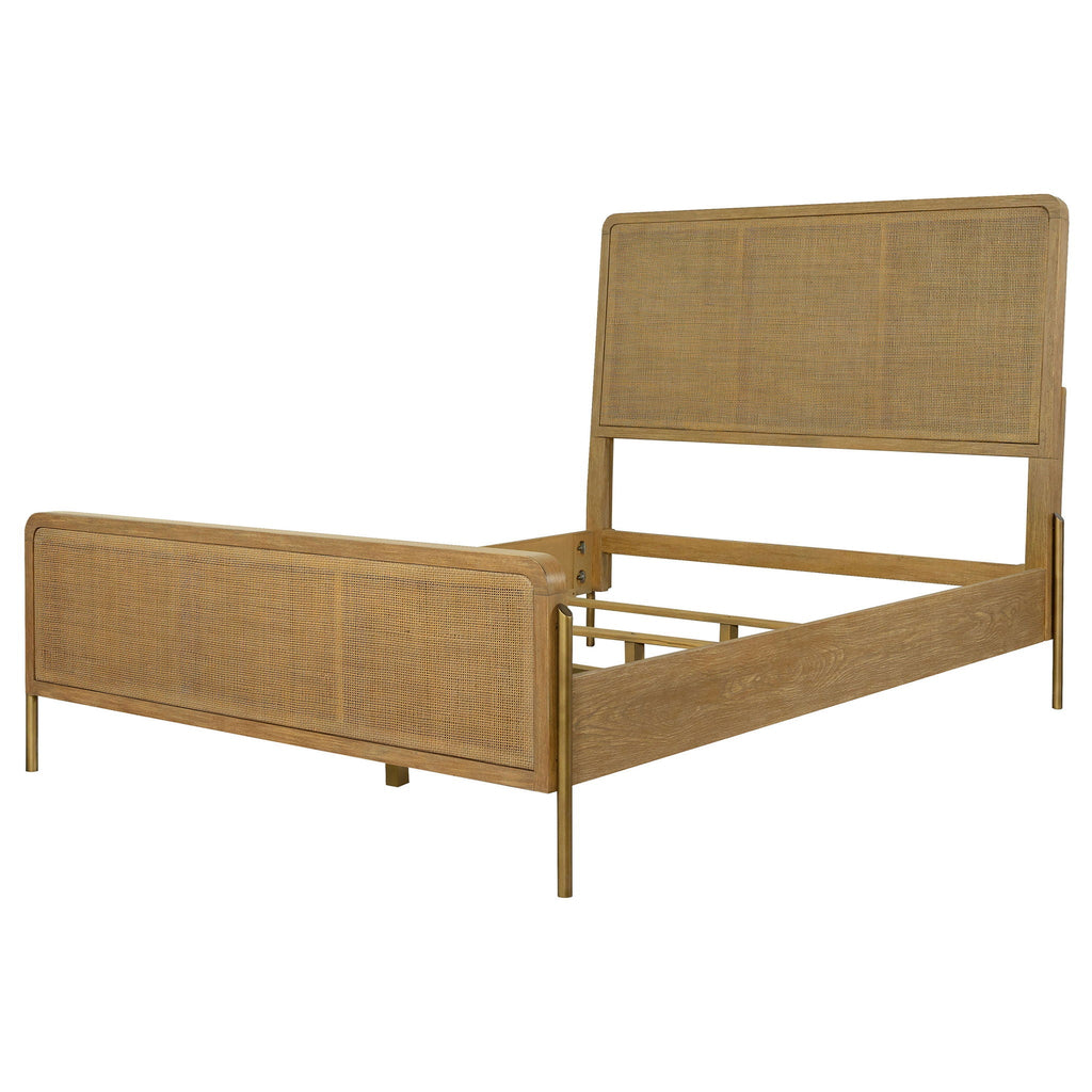 Arini Rattan California King Panel Bed Sand Wash and Natural