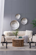 Textured Oversized Disc, Wall Decor For Living Room (Set of 3) - Silver