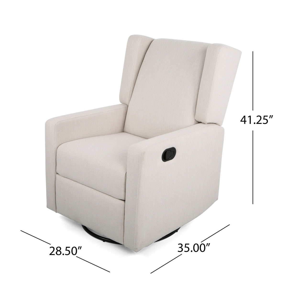 Landau Contemporary Fabric Upholstered Swivel Recliner