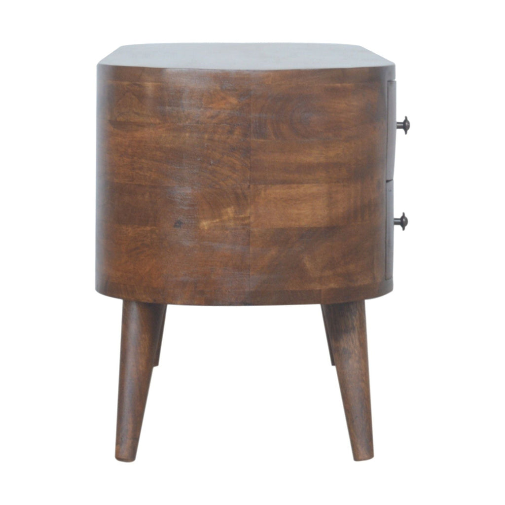 Solid Wood Rounded Entertainment Unit