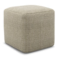 Zelma - Square Woven Outdoor / Indoor Pouf - Silver