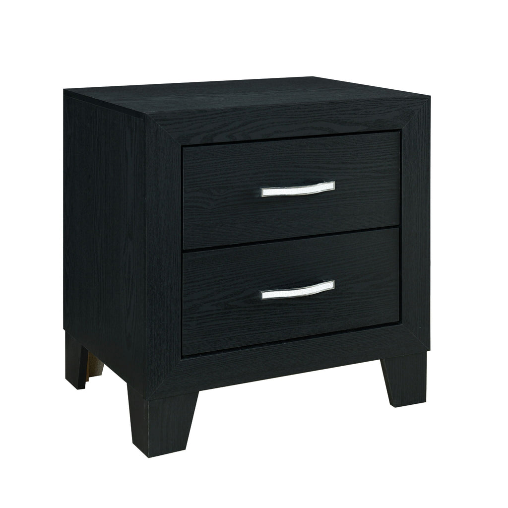 Carlos - 5 Pieces Queen Bedroom Set, Modern Design - Black
