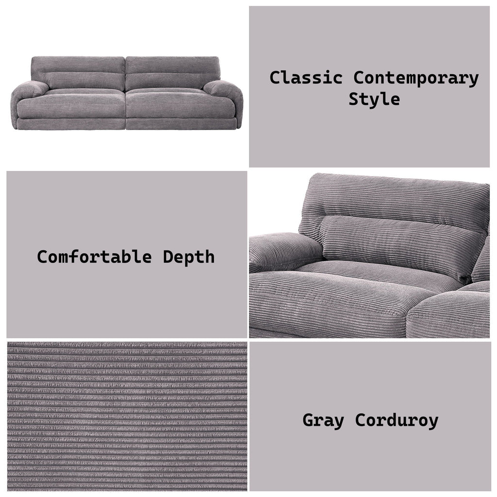 Cadenza - Corduroy Loveseat - Gray