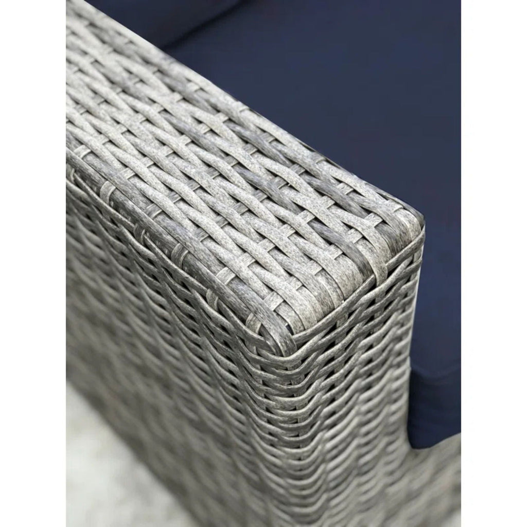 Wicker Sectional Sofa With Cushions And Table