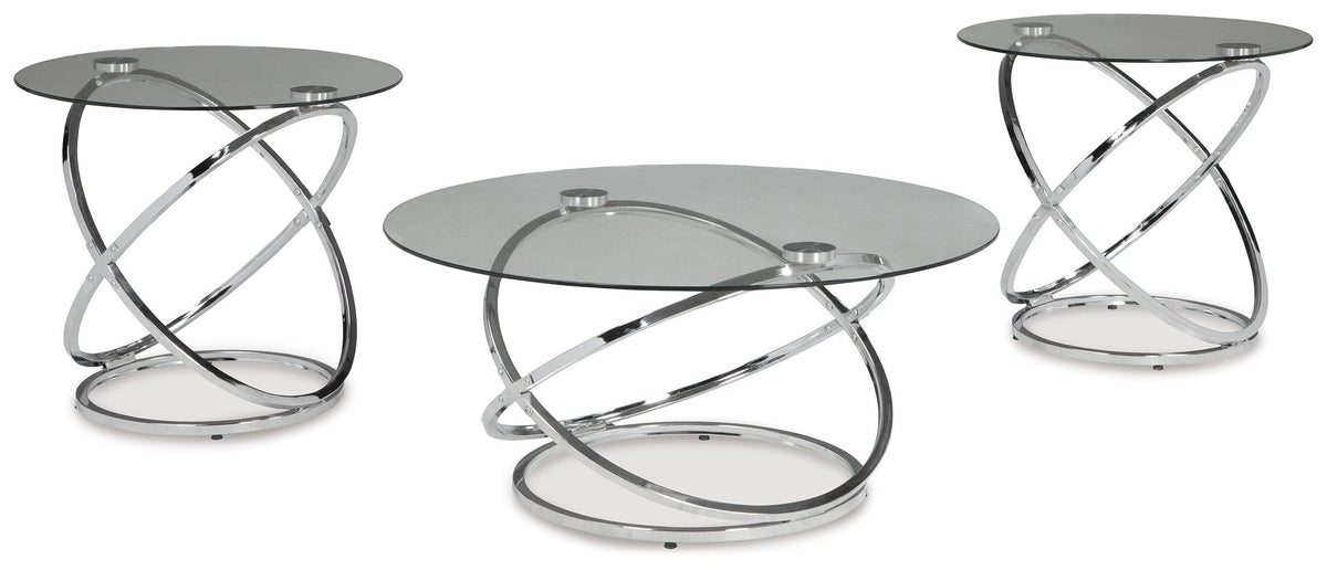Hollynyx - Occasional Table Set (Set of 3) - Chrome Finish