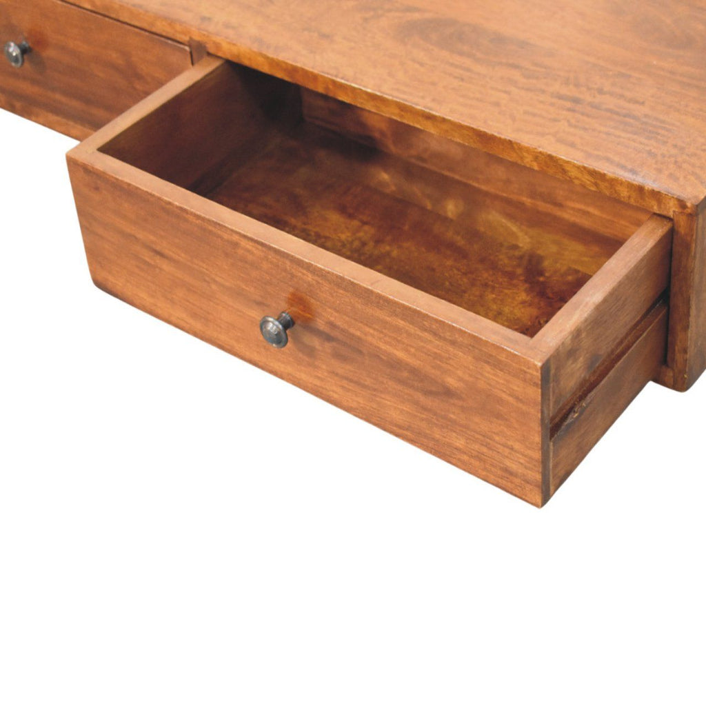 Lunar - 2 Drawer Wall Mounted Console - Brown