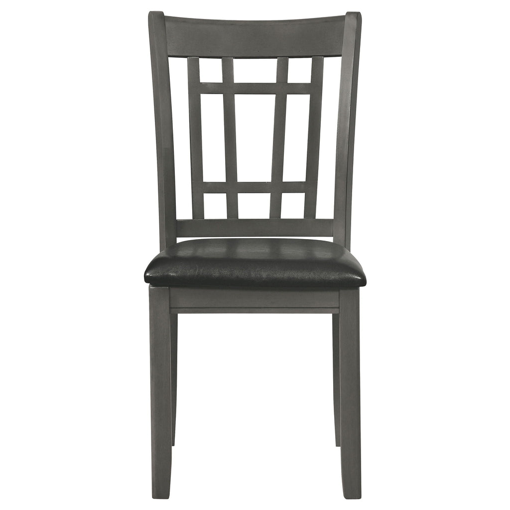 Lavon Wood Dining Side Chair Black and  Medium Grey (Set of 2)