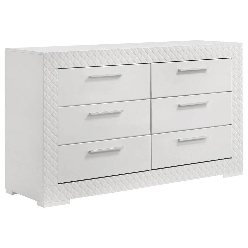 Ives 5-piece Queen Bedroom Set White High Gloss