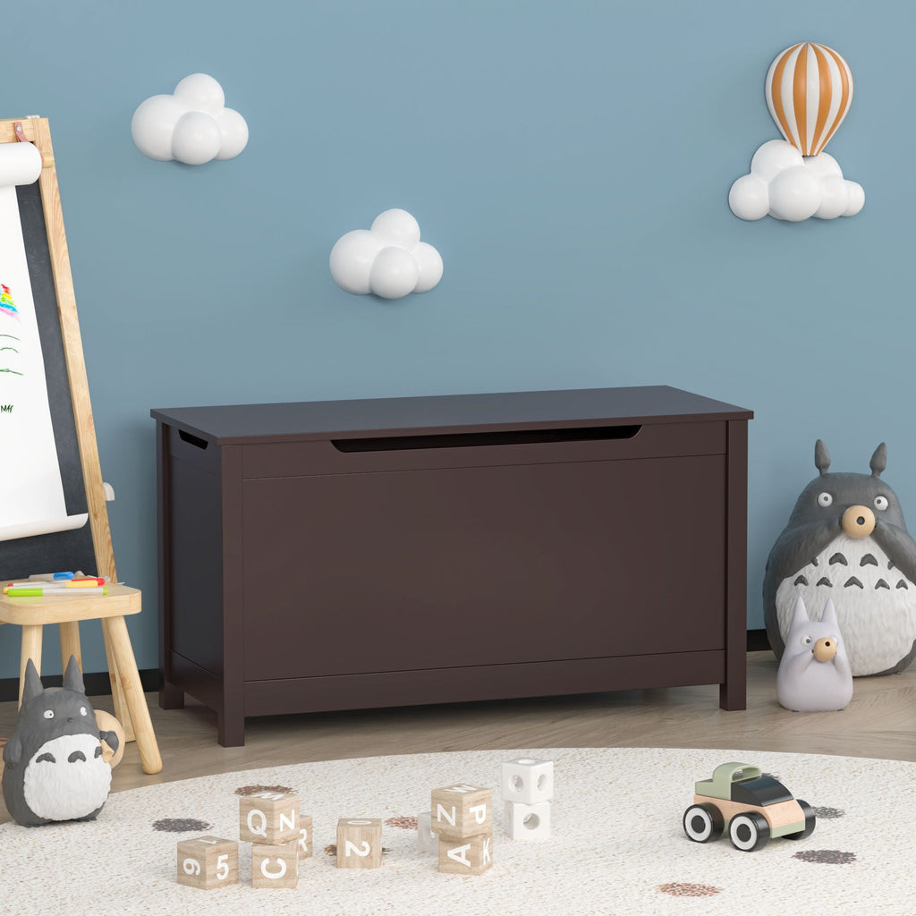 Toy Box Storage With Safety Hinged Lid