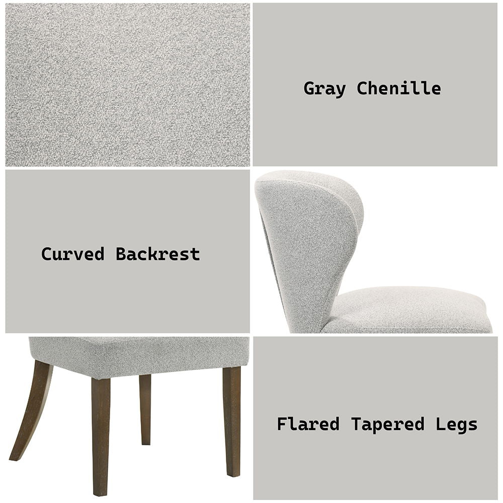 Dillon - Side Chair (Set of 2) - Gray / Walnut