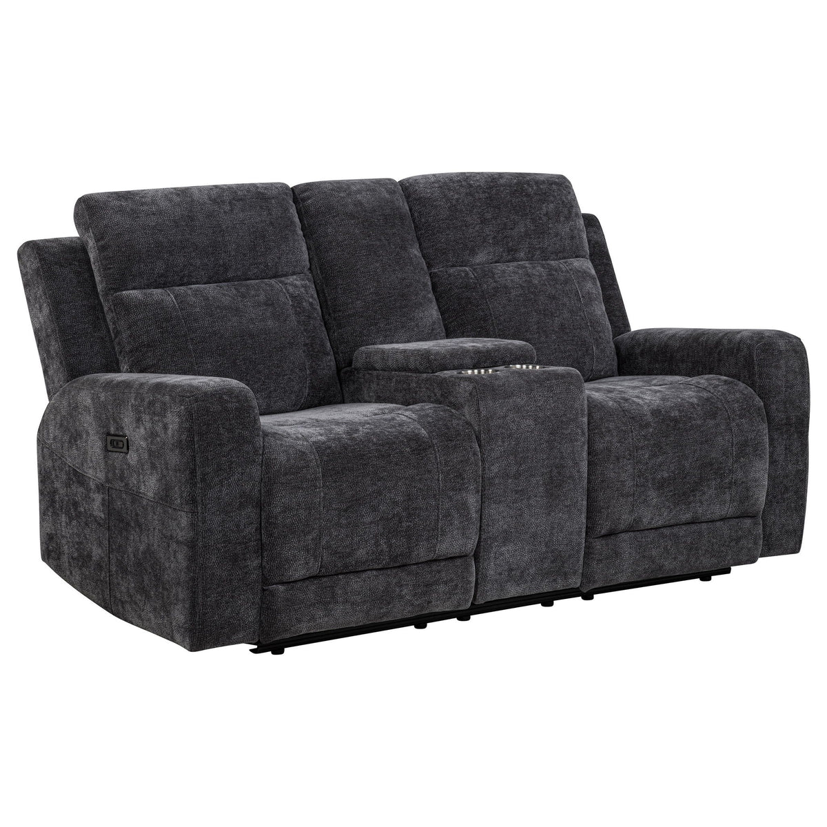 Kennett Chenille Upholstered Power Reclining Loveseat Grey