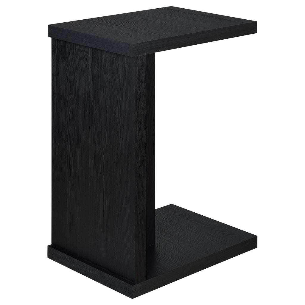 Clower Engineered Wood C-Shaped Sofa Side Table Black