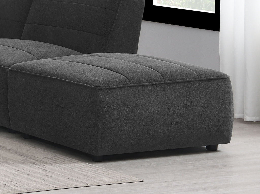 Sunny Square Upholstered Ottoman Dark Charcoal