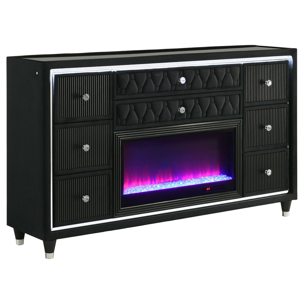 Lorient 5-piece Eastern King Bedroom Set Black