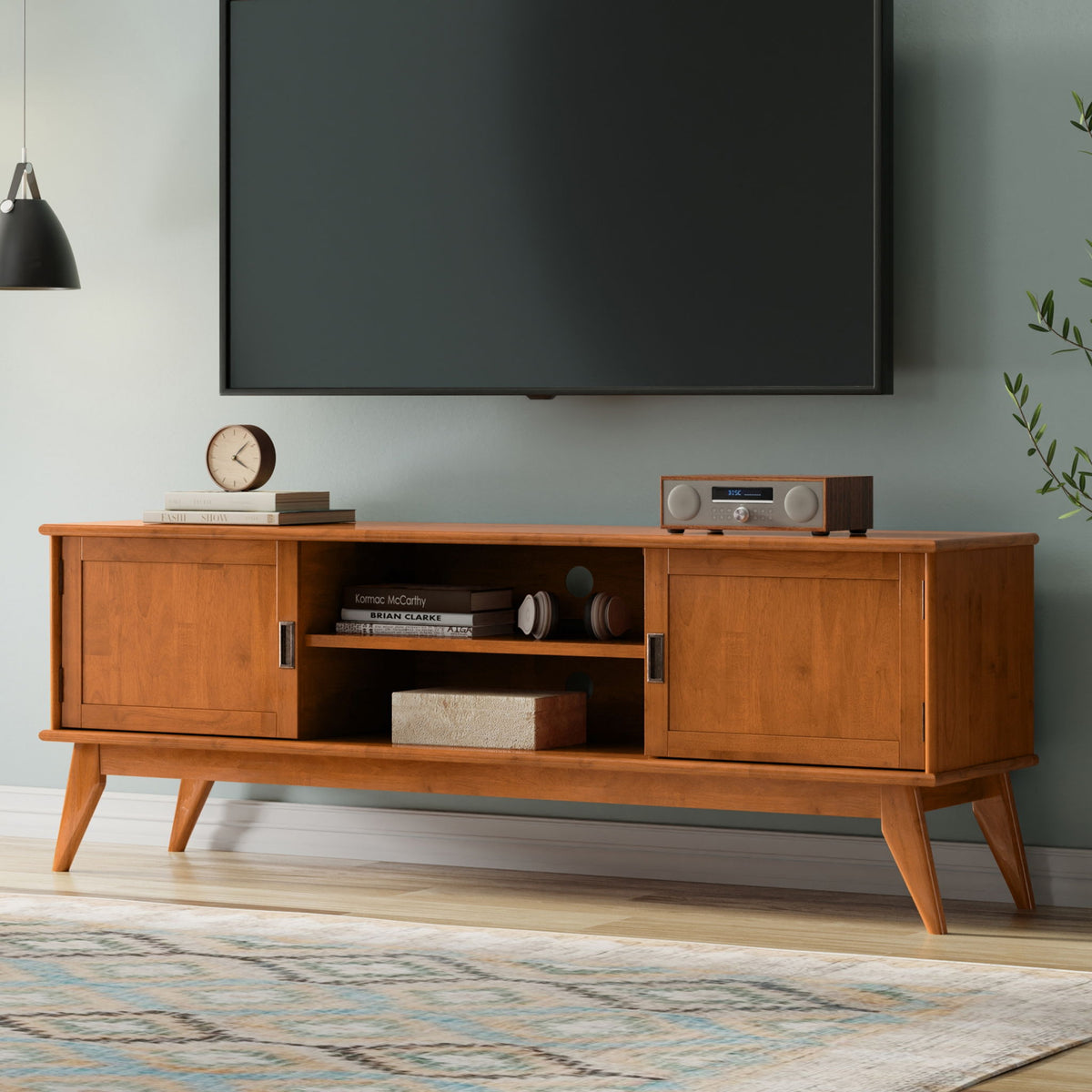 Draper - Handcrafted Mid Century Low TV Media Stand