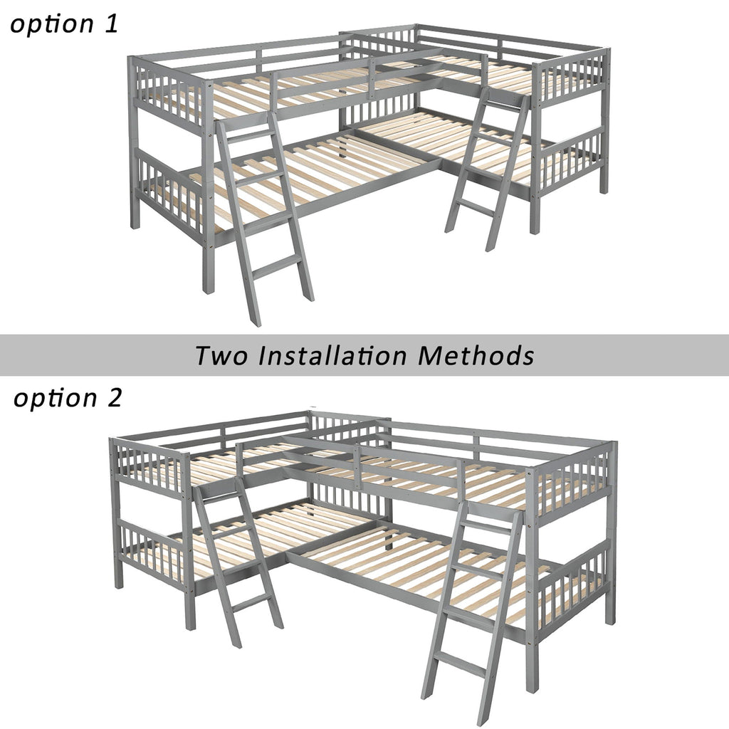 L Shaped Bunk Bed With Ladder