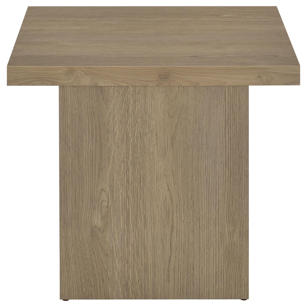 Devar 2-piece Square Cocktail Coffee End Table Set Latte