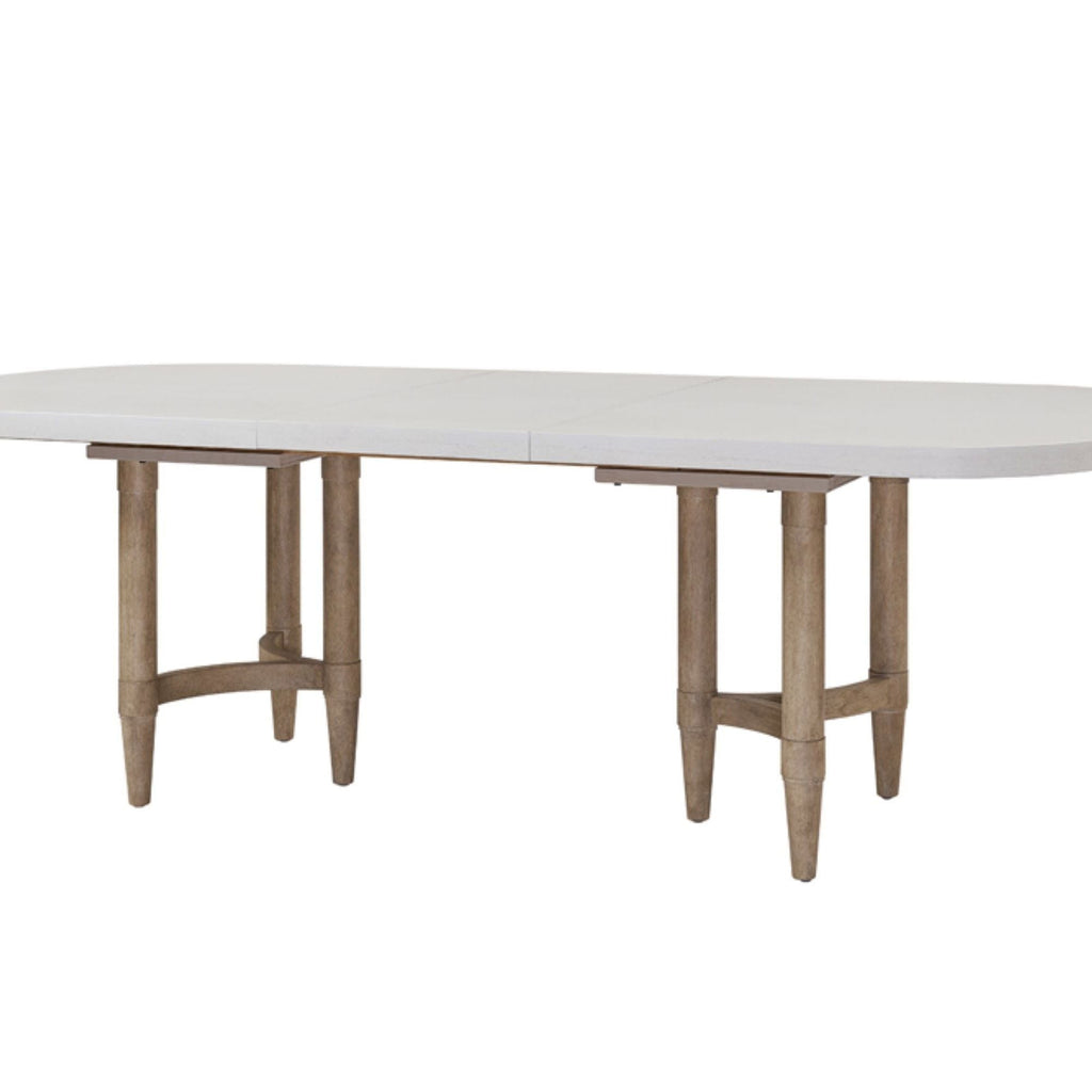 Triad - Double Pedestal Dining Table With Leaf - Sand