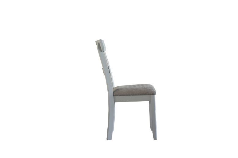 House Marchese - Side Chair (Set of 2) - Two Tone Gray Fabric & Pearl Gray