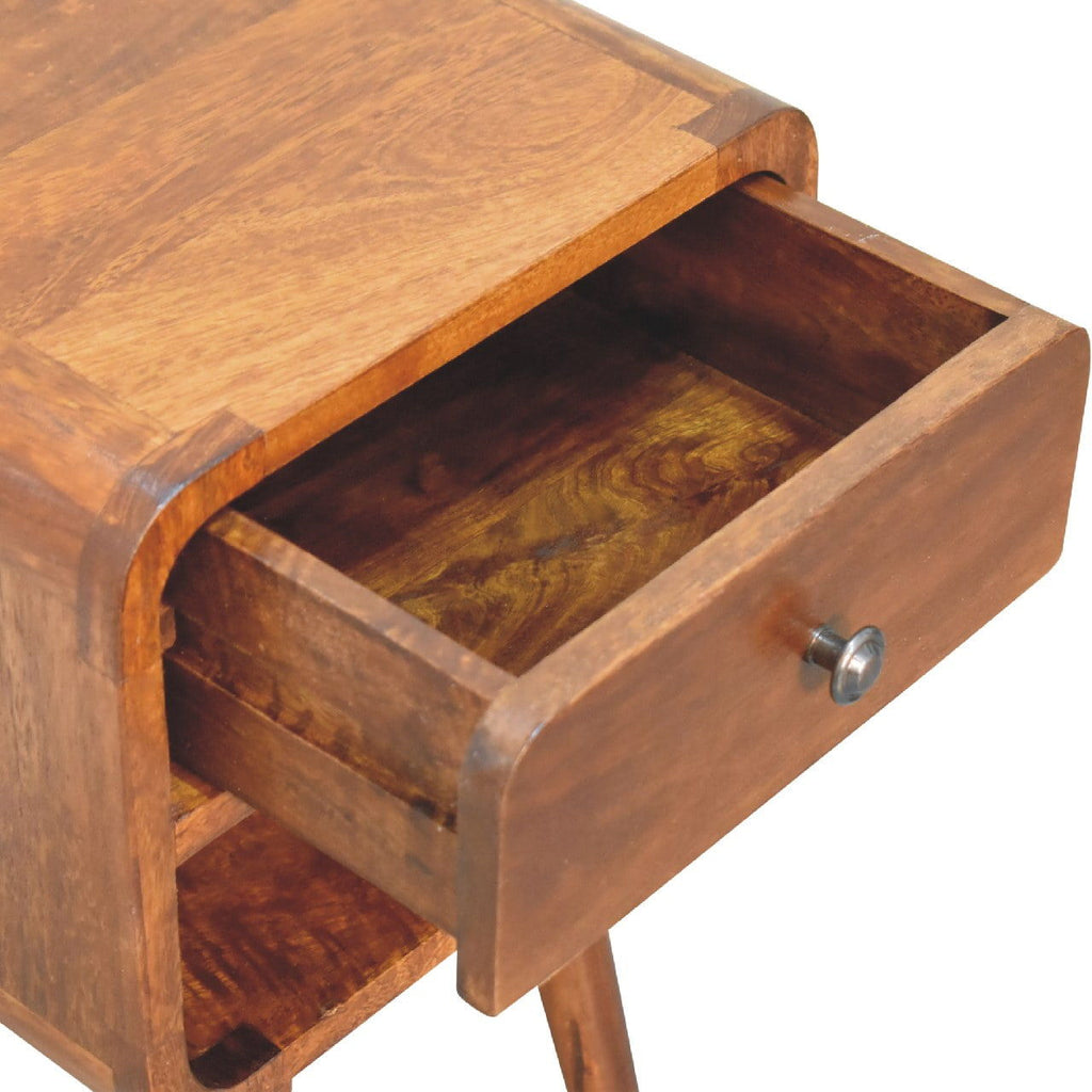 Mini Chestnut Curve Lower Bedside Nifhtstand