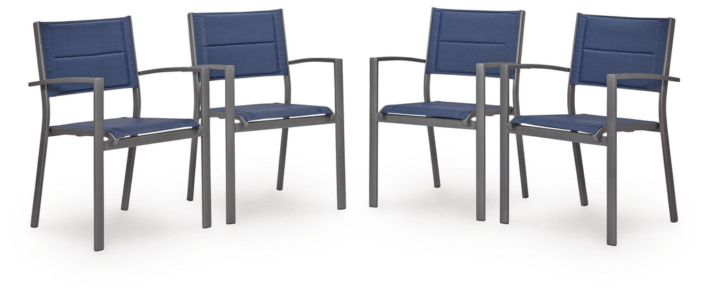 Rocky Creek - Sling Arm Chair (Set of 4) - Blue / Gray