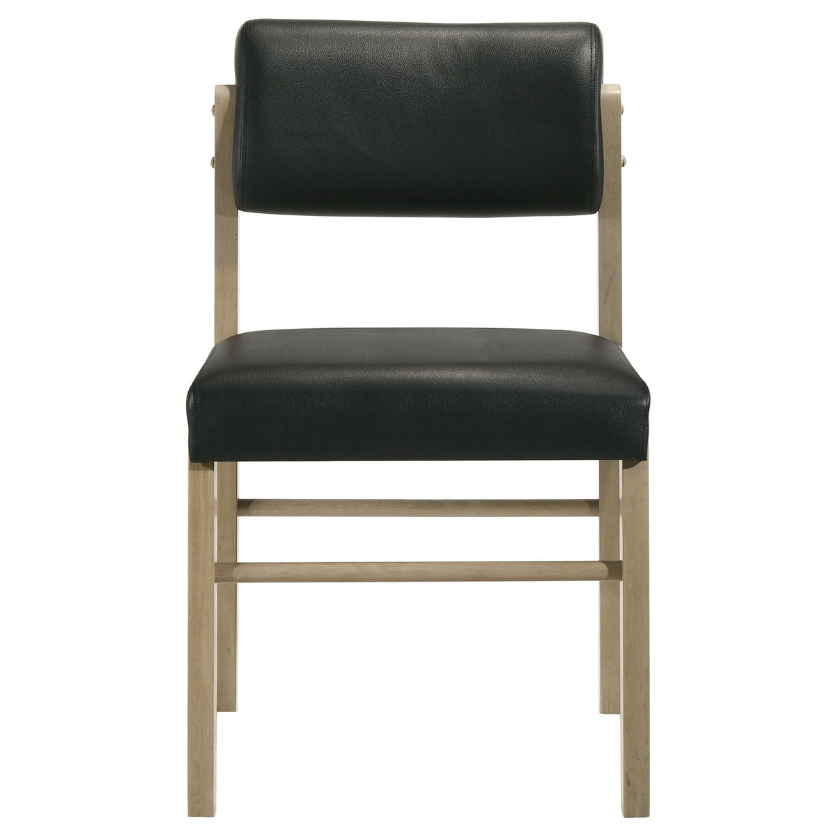 Kehoe Upholstered Dining Side Chair Black and Natural Oak (Set of 2)