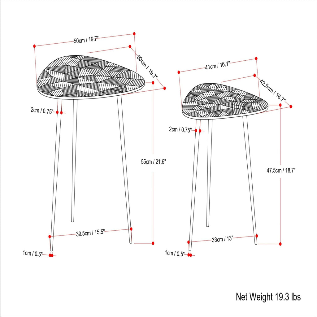 Shelton - 2 Piece Metal Nesting Table - Gray