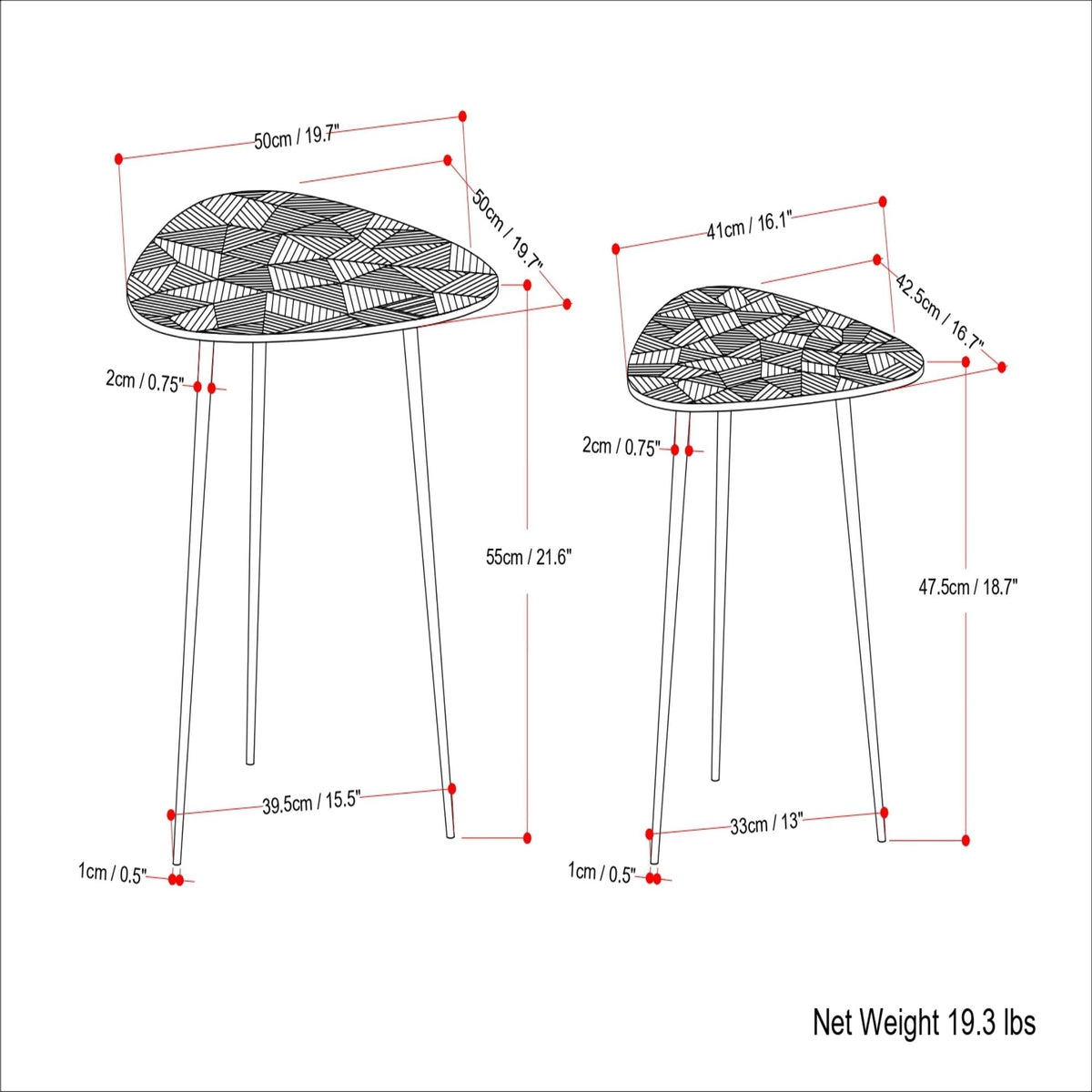Shelton - 2 Piece Metal Nesting Table - Gray