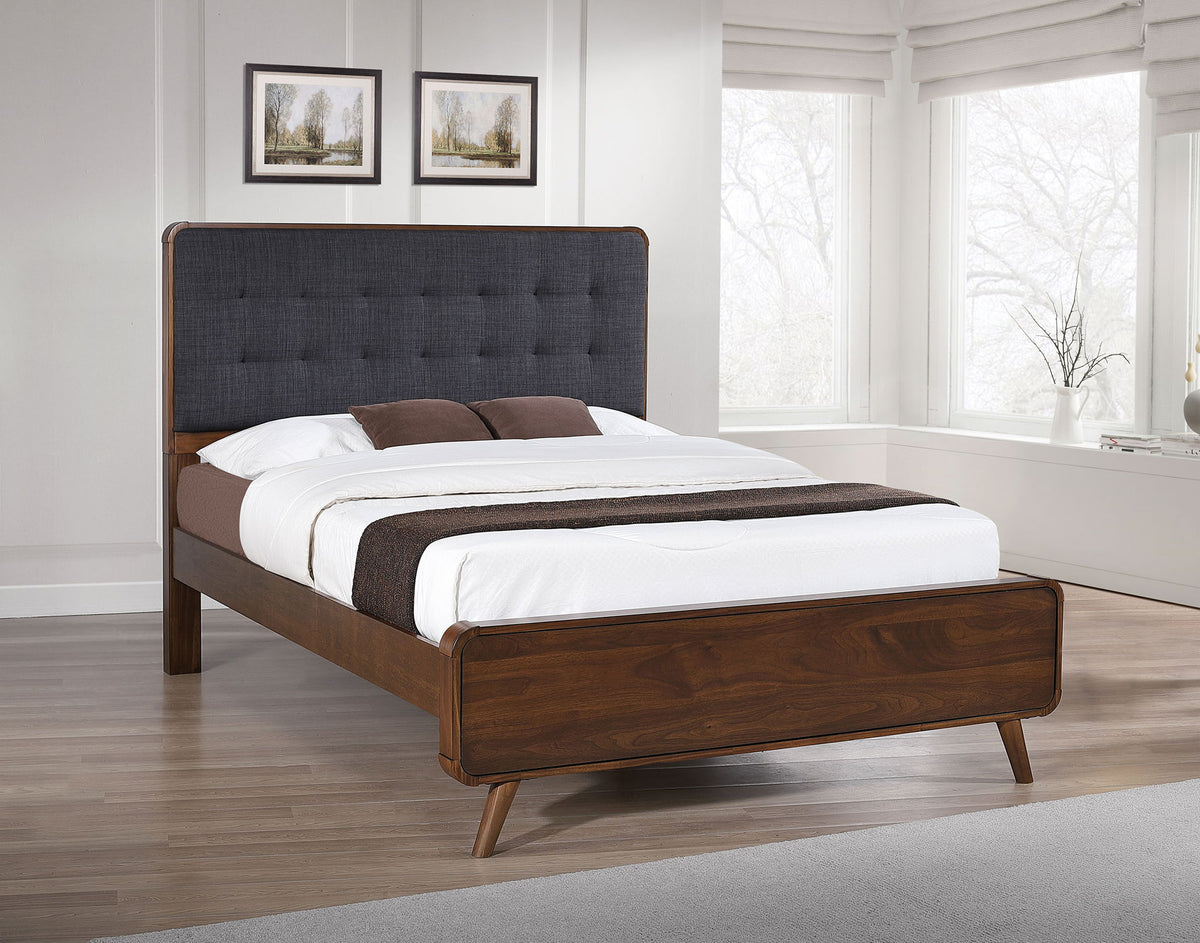 Robyn Wood Queen Platform Bed Dark Walnut