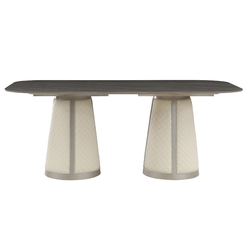 Kasa - Dining Table - Sintered Stone Top & Champagne